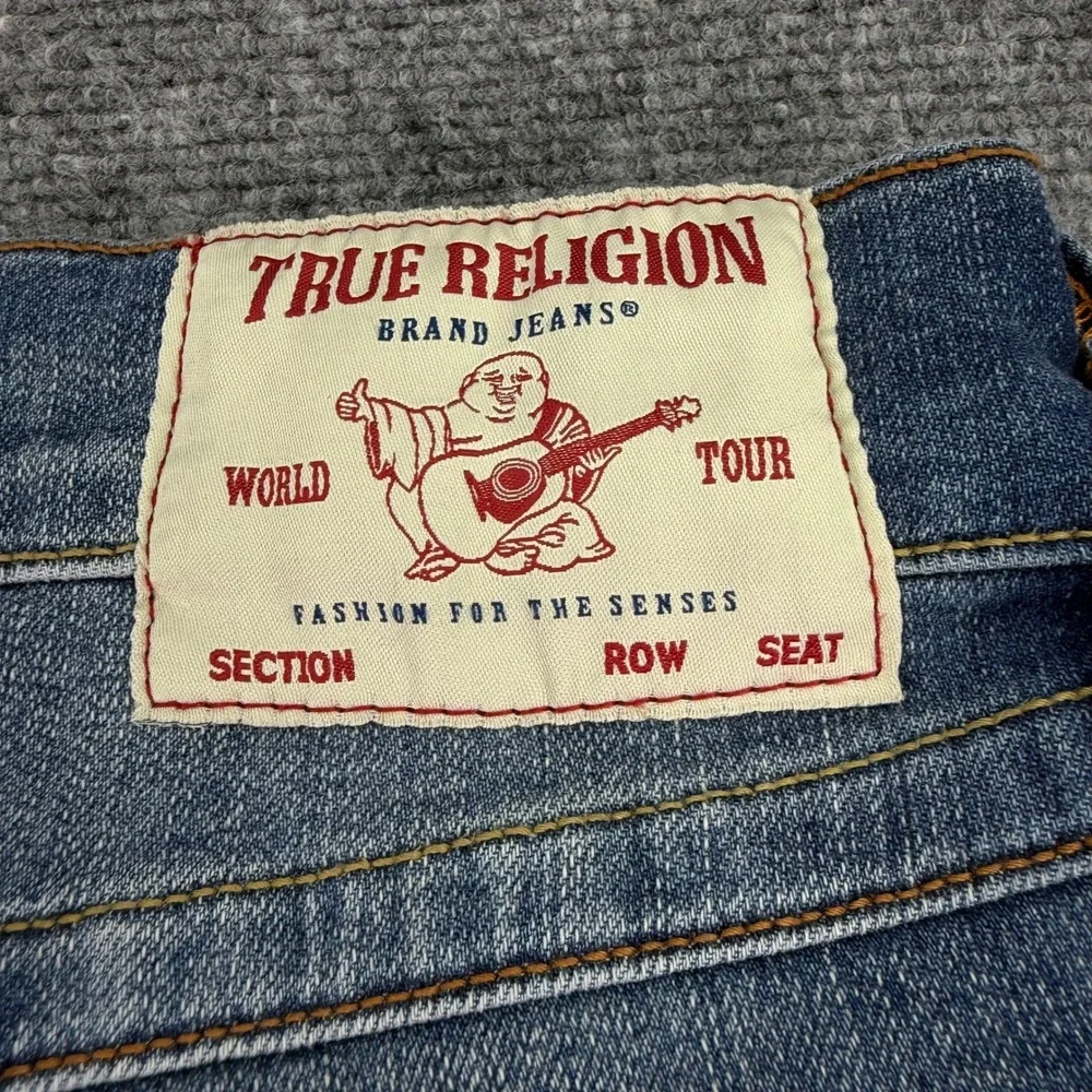 True Religion Jeans Men's 32x34 Blue Ricky Relaxed Straight Flap Pockets